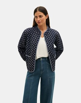 Natura - Jasje met Print - Samara - Blauw / gebroken wit - reversible