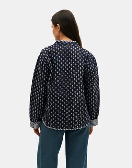 Natura - Jasje met Print - Samara - Blauw / gebroken wit - reversible