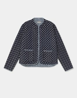 Natura - Jasje met Print - Samara - Blauw / gebroken wit - reversible