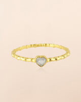 Muja-Juma - Ring - zilver verguld - Thebe - Witte maansteen - Maat 56