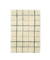 Madam Stoltz - badmat - off white - roze/lichtblauw - 60 x 90 cm