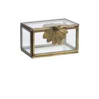 Madam Stoltz - opbergbox glas - 10 x 6,5 x 6 cm Leaf