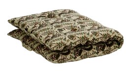 Madam Stoltz - matraskussen - off white/groen/kastanje - 60 x 100 cm