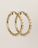 My Heritage - oorbel - &Oslash;30mm white moonstone mixed gemstones ST