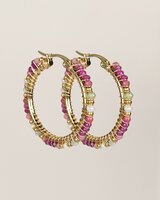 My Heritage - oorbel - &Oslash;30mm ruby mixed gemstones HE