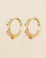 My Heritage - oorbel - &Oslash;20mm tourmaline mixed gemstones EN