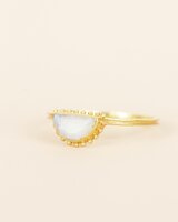 Muja Juma - ring - Beldi - white moonst 4x8mm - size 54