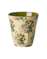 Rice - Melamine Cup - medium - Dark Green retro bouquet