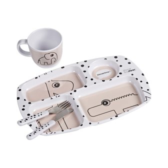 Done by Deer - Dinnerset - Happy Dots - roze
