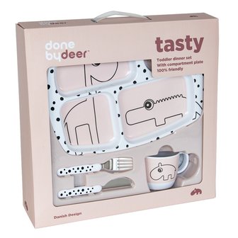Done by Deer - Dinnerset - Happy Dots - roze