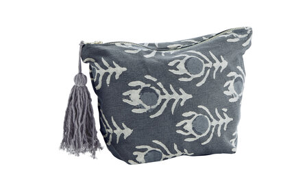Madam Stoltz - toilettas -  blauw / offwhite