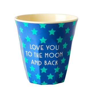 Rice - Melamine Cup - Love you to the moon and back - blauw
