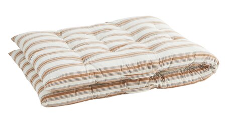 Madam Stoltz - matraskussen 70 x 180 - CINNAMON / OFF WHITE STREEP