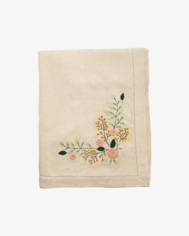 Nordal - Tablecloth ARGO - 130 x 240 cm - Linen - embroidery