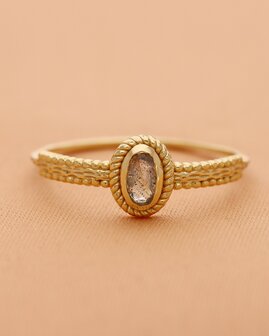 Muja Juma - Ring - goldplated - boea - labradorite - size 54