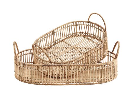 Madame Stoltz - Rattan Tray - Set of 2