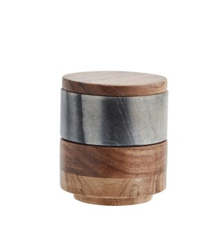 Madame Stoltz - Opbergbakjes - Marmer &amp; Hout I Grey