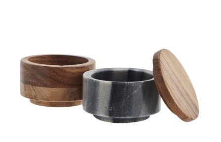 Madame Stoltz - Opbergbakjes - Marmer &amp; Hout I Grey