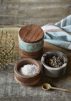 Madame Stoltz - Opbergbakjes - Marmer &amp; Hout I Grey
