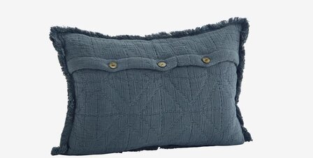 Madam Stoltz - Quilted pillow - cotton - dusty blue