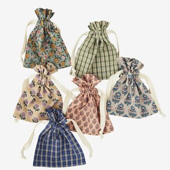 Madam Stoltz - printed cotton bag - multicolor - 15x18cm