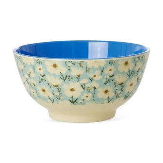 Melamine Bowl - Medium - Mint - Summer Bloom print