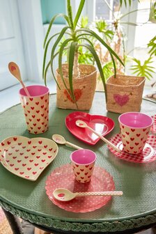 Rice - Melamine Cup - middelgroot - Cr&egrave;me - Darling Hearts Print