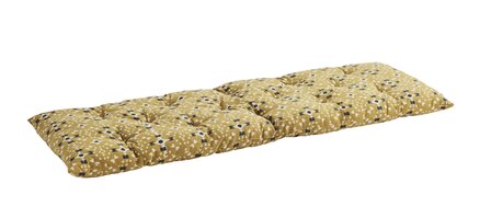 Madame Stoltz - matraskussen 45 x 125 - Mosterd/offwhite/donkerblauw