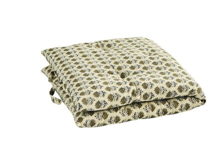 Madame Stoltz -matraskussen 60 x 100- Off white, groen, blauw, zwart