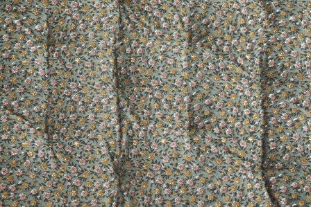 Madam Stoltz - matraskussen 70 x 180 - dusty groen, aqua, honey, roze