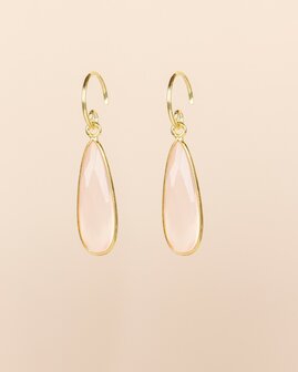 Muja Juma - vergulde hanger - Baeus -Pink Chalcedoon