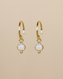 Muja Juma - Earring - goldplated - Psyllid - White Moonstone
