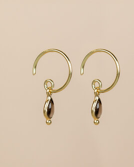 Muja Juma - Earring - goldplated - Baeus - Smoky quartz