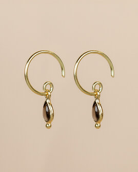 Muja Juma - Earring - goldplated - Baeus - Smoky quartz
