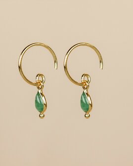 Muja Juma - Earring - goldplated - Baeus - Aventurine