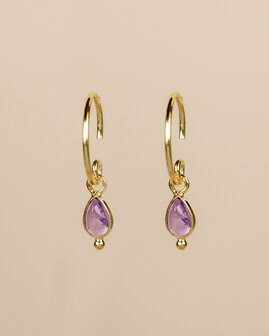 Muja Juma - Oorbel - verguld - Baeus - Amethyst