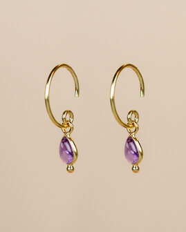 Muja Juma - Earring - goldplated - Baeus - Amethyst