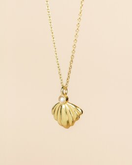 Muja Juma - necklace - Gold Plated - Beetle - Pearl