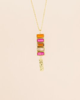 Muja Juma - necklace - Gold Plated - Cinnabar - Red agate