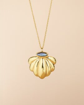 Muja Juma - necklace - Gold Plated - Beetle - Labradorite.