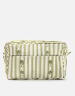 Natura - Toiletry bag - Jaya Palms - Stripes - Green/off white