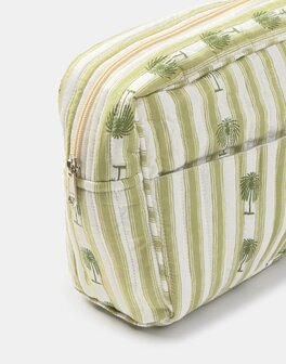 Natura - Toiletry bag - Jaya Palms - Stripes - Green/off white