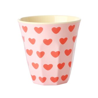 Rice - Melamine Cup - medium - roze - Sweet Hearts 