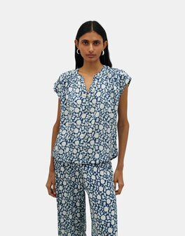 Natura - Blouse met Print - Samarth - Blauw