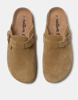 Natura - Schoen - Klomp - Leer - Suede - Camel - Heren 