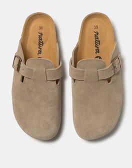 Natura - Schoen - Klomp - Leer - Suede - Beige - Dames
