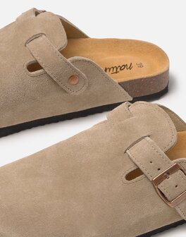 Natura - Schoen - Klomp - Leer - Suede - Beige - Dames