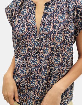 Natura - Printed Blouse - Ishnan - Blue