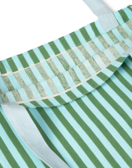 Natura - Tote Bag - Gestreept - Turquoise 