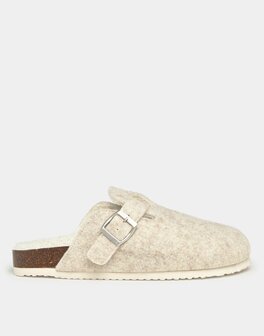 Natura - Schoen - Klomp - Vilt/teddy - off white